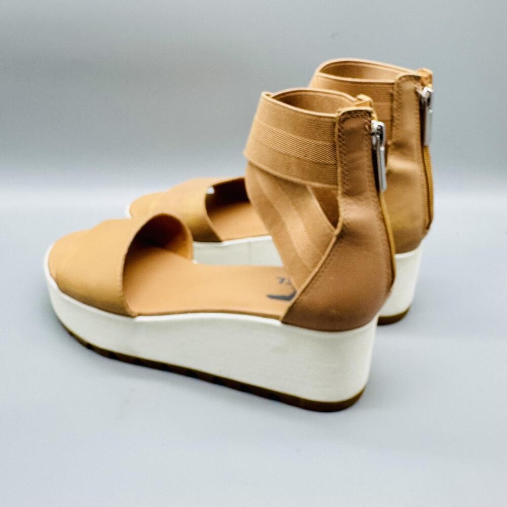 Sorel Sandals Womens 9.5 Brown Joanie II Platform Wedge Ankle Strap Zip Shoes - Picture 5 of 11